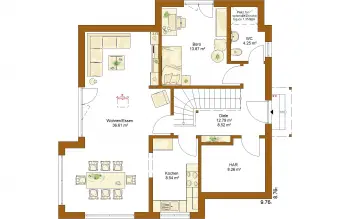Grundriss Familienhaus CLOU 134 von RENSCH-HAUS