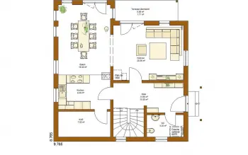 Grundriss Stadtvilla / Villa CLOU 135 (Walmdach) von RENSCH-HAUS