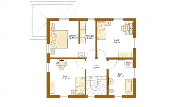 Grundriss Familienhaus CLOU 135 (Satteldach) von RENSCH-HAUS