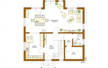 Grundriss Stadtvilla / Villa CLOU 157 Satteldach von RENSCH-HAUS
