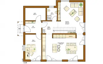 Grundriss Familienhaus CLOU 174 von RENSCH-HAUS