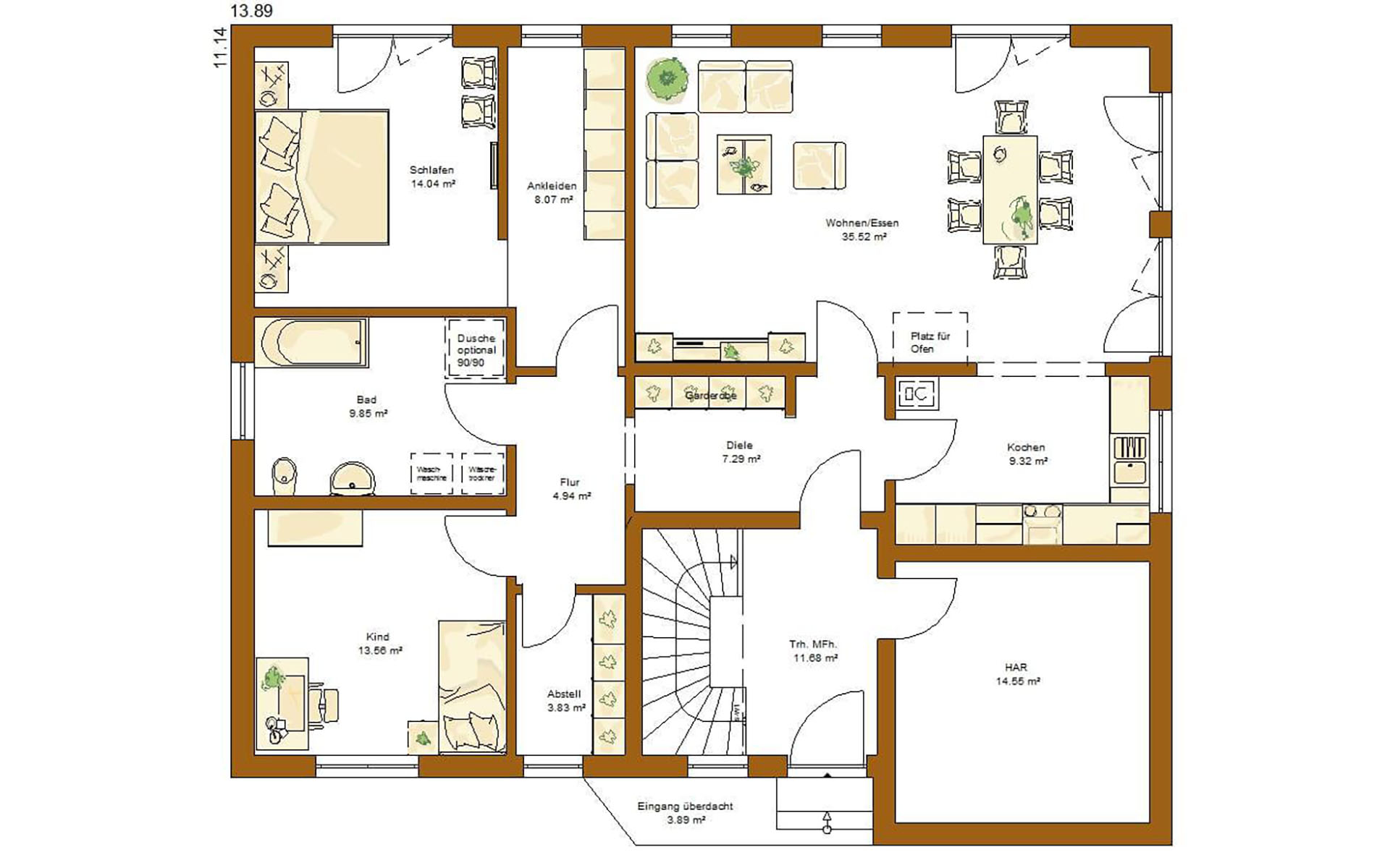 Erdgeschoss CLOU 254 von RENSCH-HAUS GMBH