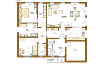Grundriss Familienhaus CLOU 254 von RENSCH-HAUS