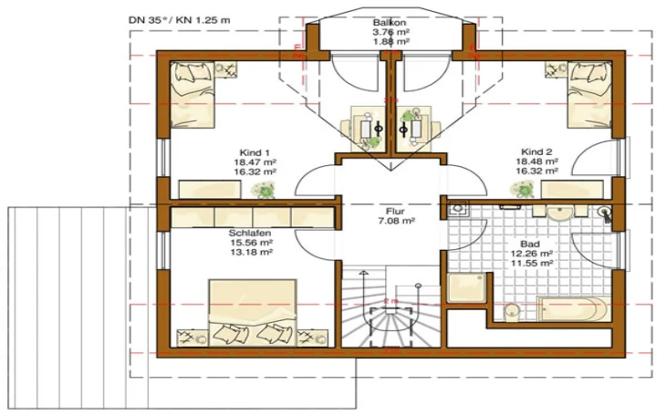 RENSCH-HAUS - Musterhaus Innovation R (R140_1_V34) Dachgeschoss