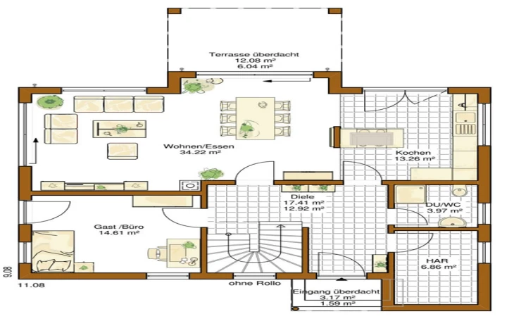 RENSCH-HAUS - Musterhaus Innovation R (R140_1_V41) Erdgeschoss
