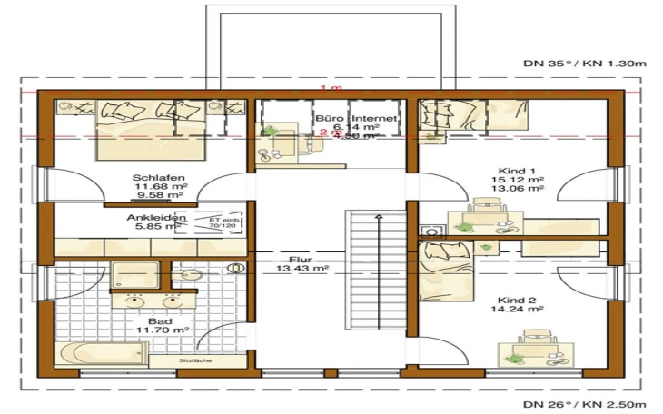 RENSCH-HAUS - Musterhaus Innovation R (R140_2_V21) Dachgeschoss
