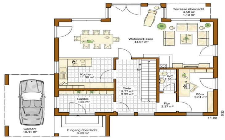 RENSCH-HAUS - Musterhaus Innovation R (R140_2_V26) Erdgeschoss