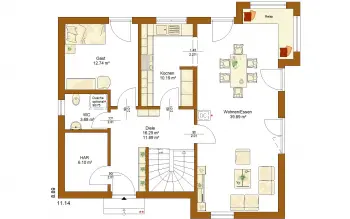 Grundriss Familienhaus Life 159 von RENSCH-HAUS