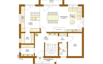 Grundriss Familienhaus Life 165 von RENSCH-HAUS