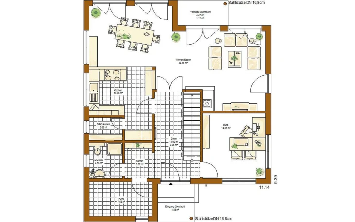 Einfamilienhaus: Fertighaus-Familienhaus im modernen Stil