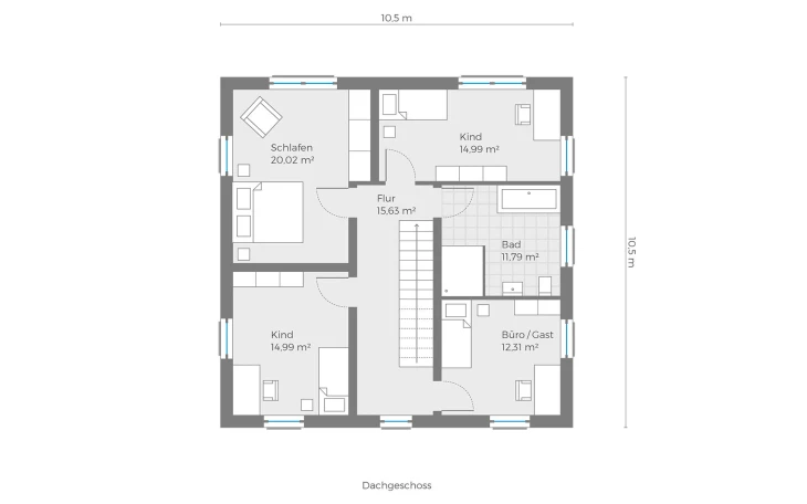 Röder Massivhaus - Musterhaus Bacchus Obergeschoss