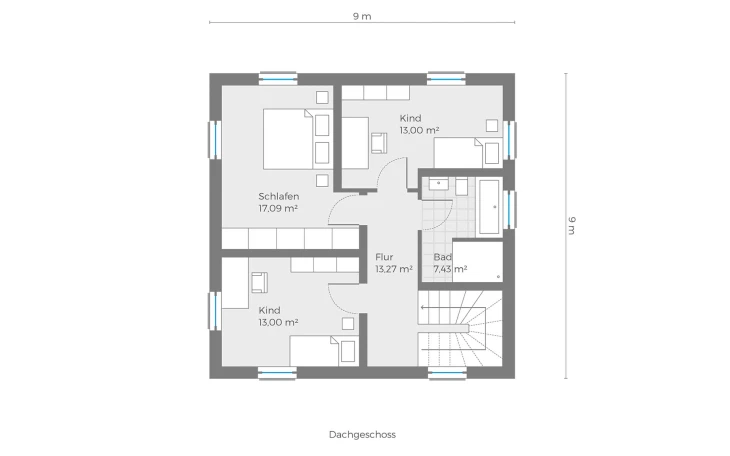 Röder Massivhaus - Musterhaus Dornfelder (mit Keller) Obergeschoss