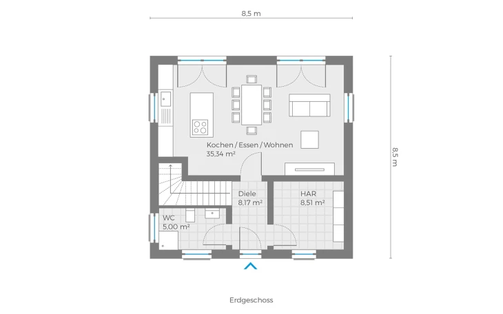 Röder Massivhaus - Musterhaus Müller-Thurgau Erdgeschoss