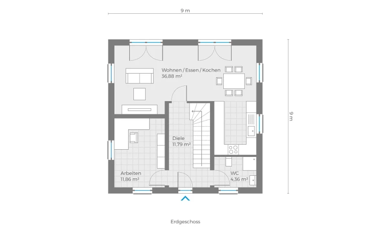 Röder Massivhaus - Musterhaus Scheurebe (mit Keller) Erdgeschoss