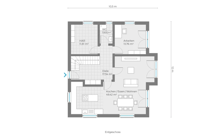 Röder Massivhaus - Musterhaus Silvaner Erdgeschoss