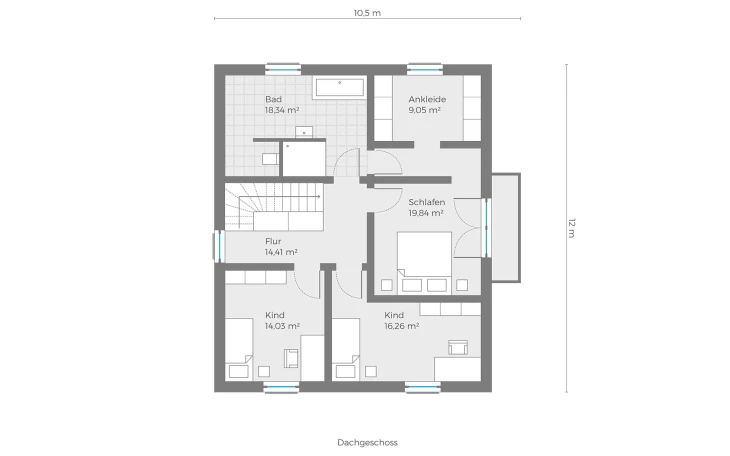 Röder Massivhaus - Musterhaus Silvaner Dachgeschoss