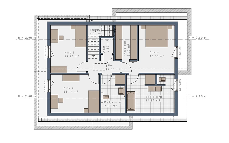 Schwabenhaus - Musterhaus Selection-E-169 E1 Dachgeschoss