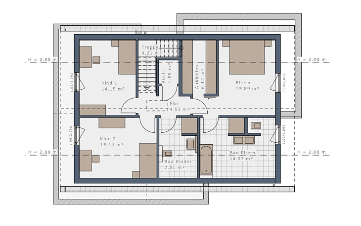 Schwabenhaus - Musterhaus Selection-E-169 E3 Dachgeschoss