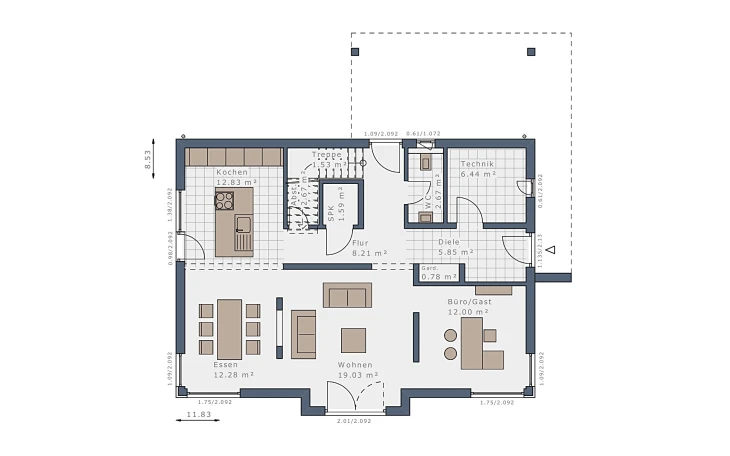 Schwabenhaus - Musterhaus Selection-E-169 E5 Erdgeschoss