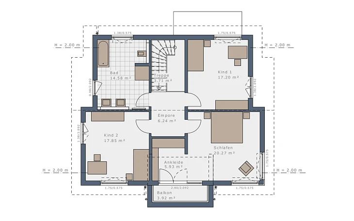 Schwabenhaus - Musterhaus Selection-E-175 E1 Dachgeschoss