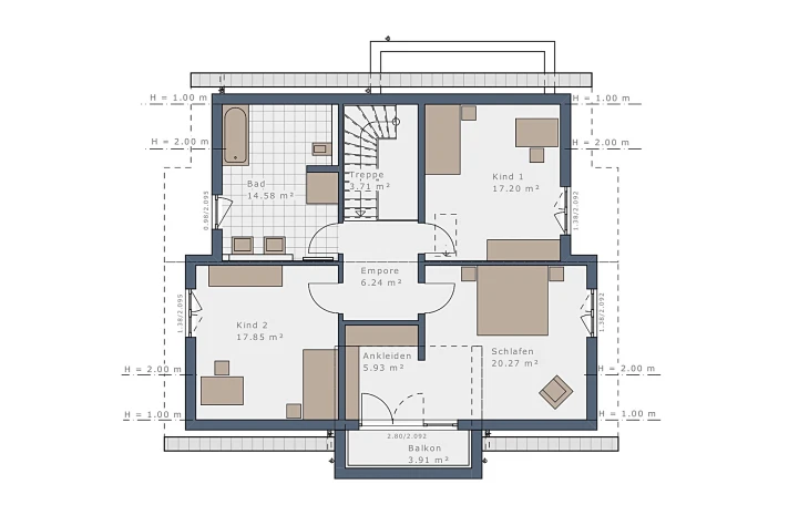 Schwabenhaus - Musterhaus Selection-E-175 E3 Dachgeschoss