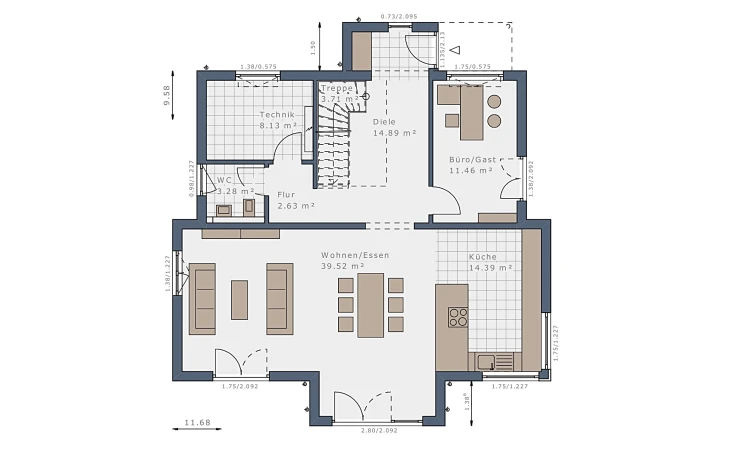 Schwabenhaus - Musterhaus Selection-E-175 E3 Erdgeschoss