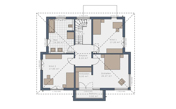 Schwabenhaus - Musterhaus Selection-E-175 E4 Dachgeschoss