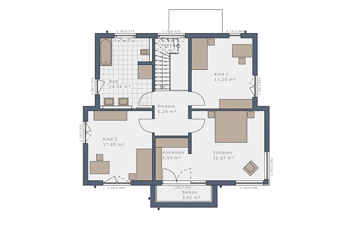 Schwabenhaus - Musterhaus Selection-E-175 E5 Dachgeschoss