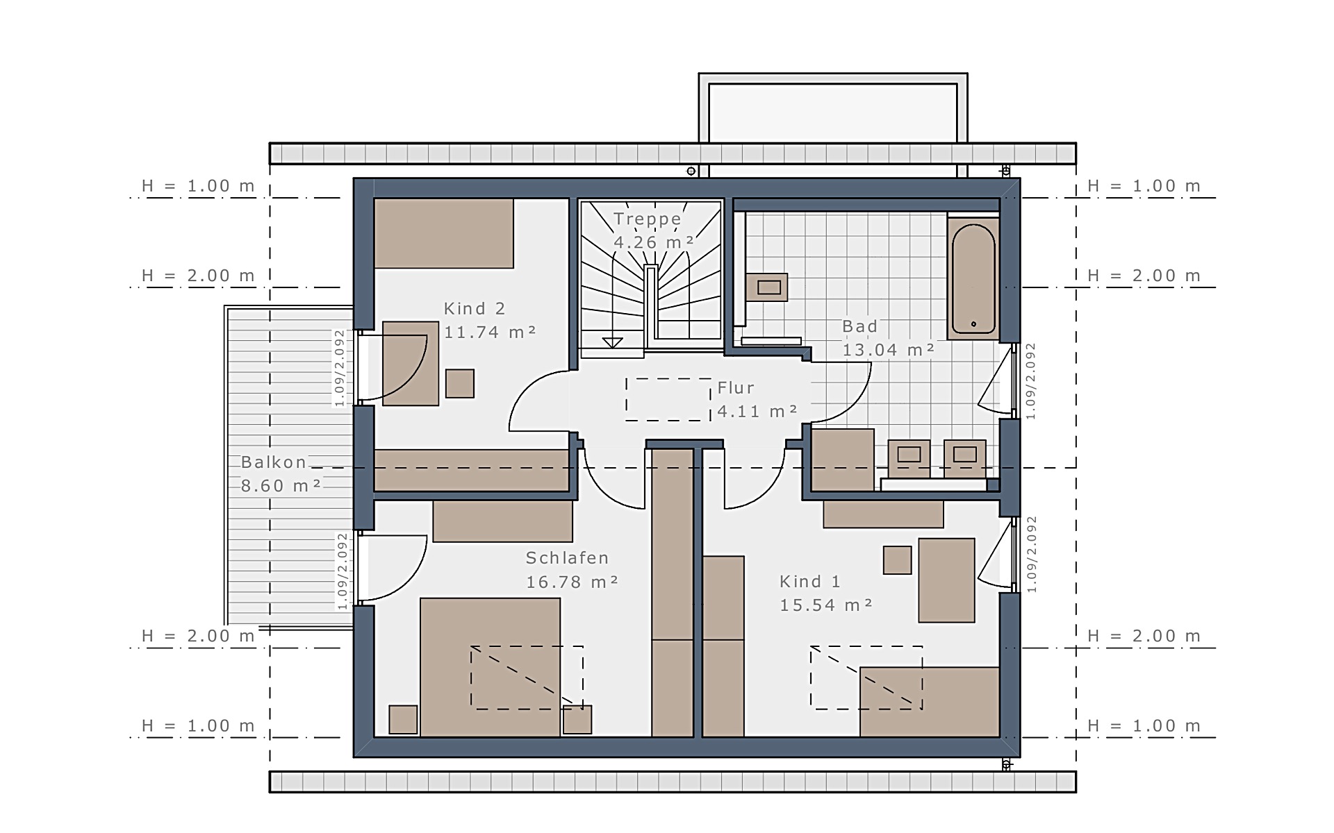 Dachgeschoss Sensation-E-132 E1 von Schwabenhaus GmbH & Co. KG