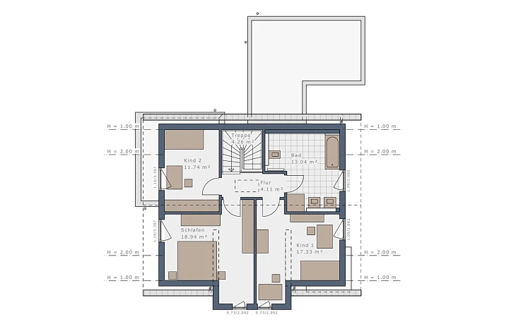 Schwabenhaus - Musterhaus Sensation-E-132 E3 Dachgeschoss
