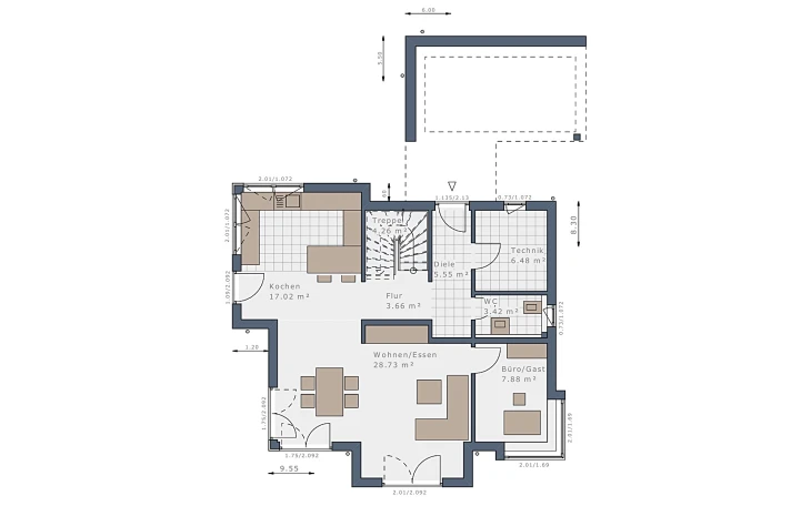 Schwabenhaus - Musterhaus Sensation-E-132 E3 Erdgeschoss