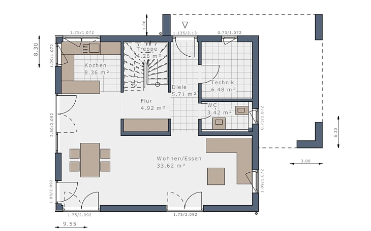 Schwabenhaus - Musterhaus Sensation-E-132 E4 Erdgeschoss