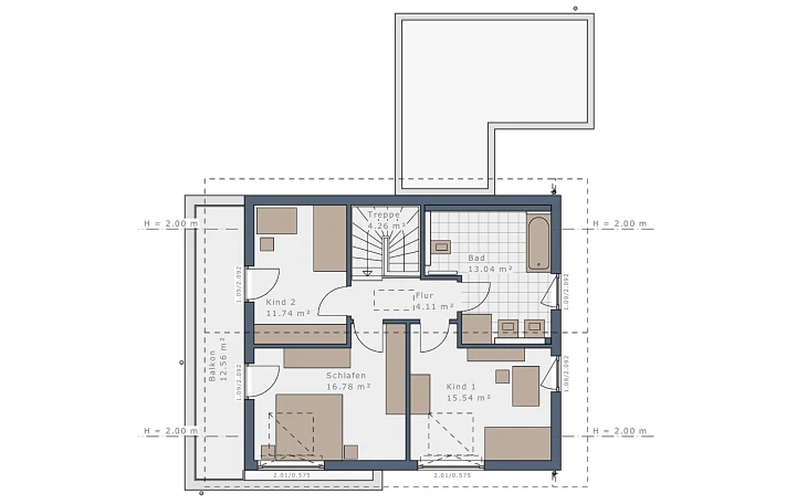 Schwabenhaus - Musterhaus Sensation-E-132 E6 Dachgeschoss