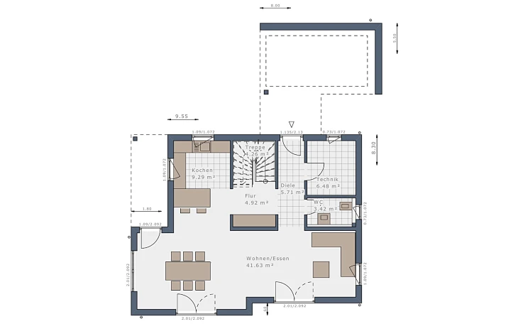 Schwabenhaus - Musterhaus Sensation-E-132 E6 Erdgeschoss