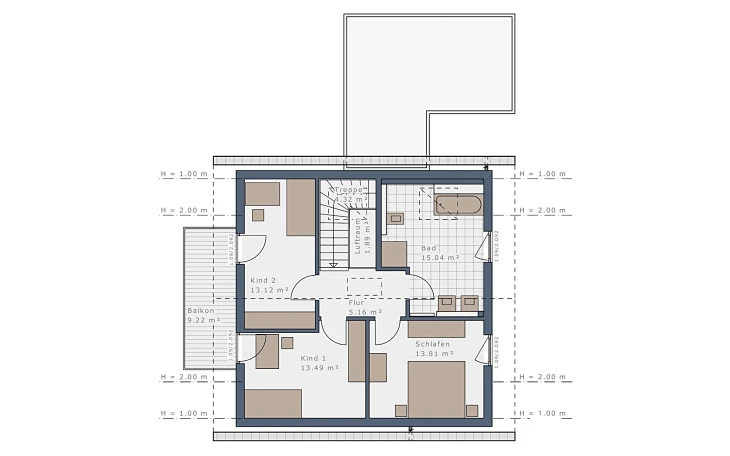Schwabenhaus - Musterhaus Sensation-E-133 E1 Dachgeschoss