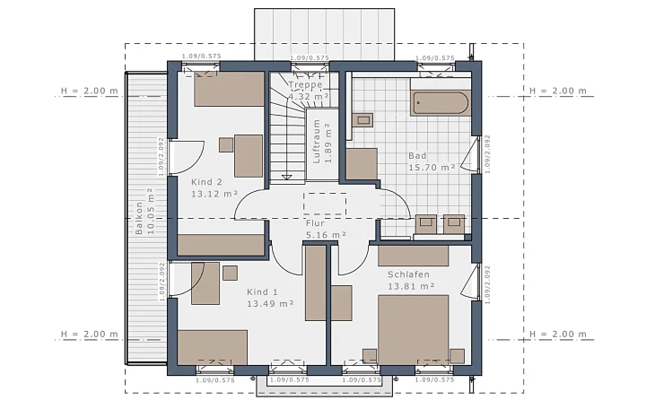 Schwabenhaus - Musterhaus Sensation-E-133 E4 Dachgeschoss