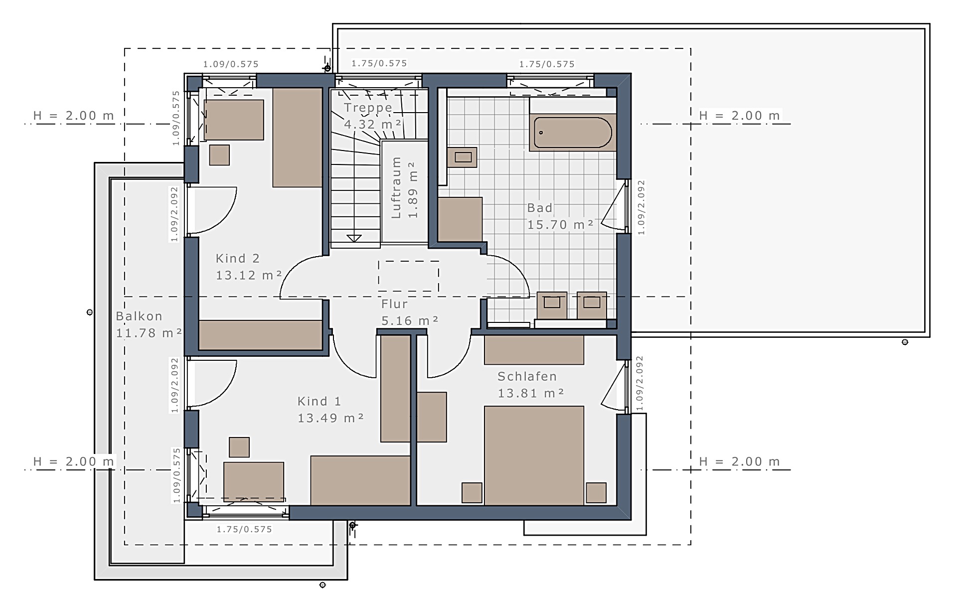 Dachgeschoss Sensation-E-133 E6 von Schwabenhaus GmbH & Co. KG