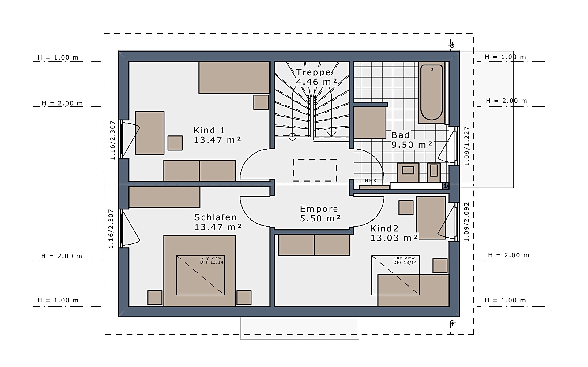 Dachgeschoss SmartSpace-E-120 E1 von Schwabenhaus GmbH & Co. KG