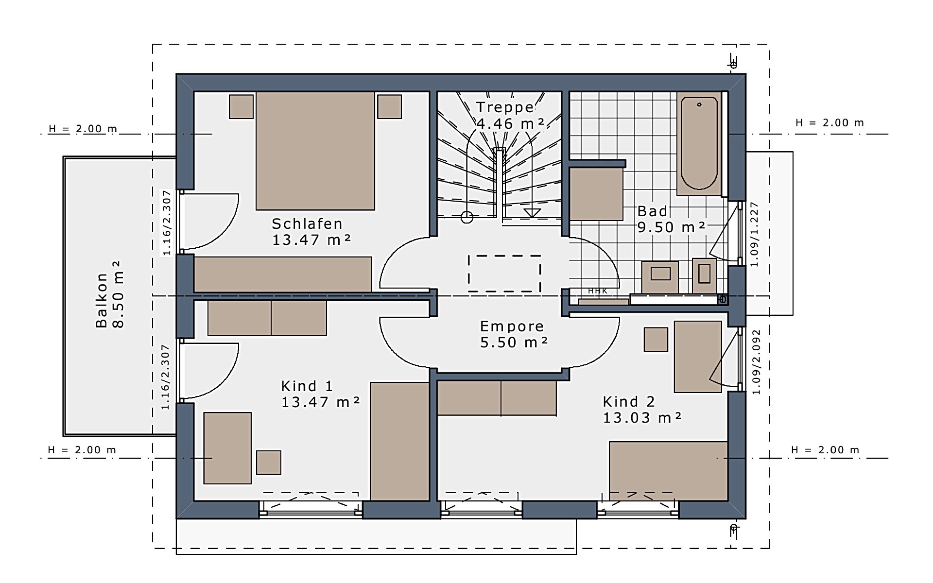 Dachgeschoss SmartSpace-E-120 E3 von Schwabenhaus GmbH & Co. KG