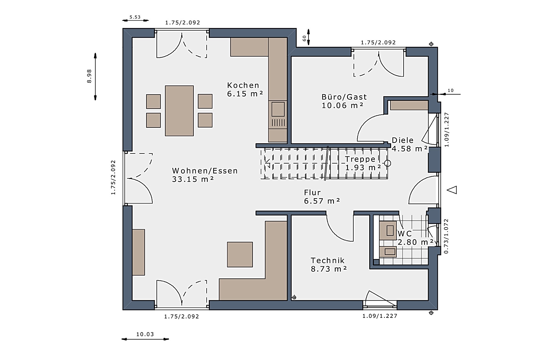 Erdgeschoss SmartSpace-E-140 E1 von Schwabenhaus GmbH & Co. KG