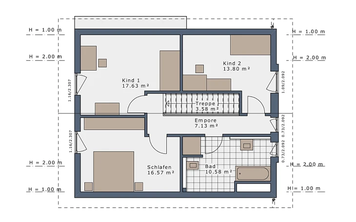 Schwabenhaus - Musterhaus SmartSpace-E-140 E1 Dachgeschoss