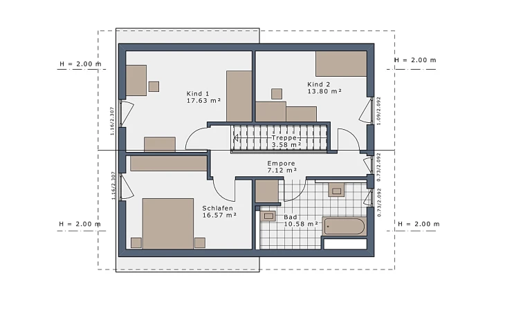 Schwabenhaus - Musterhaus SmartSpace-E-140 E3 Dachgeschoss