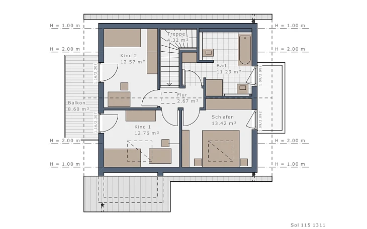 Schwabenhaus - Musterhaus Solitaire-E-115 E2 Dachgeschoss