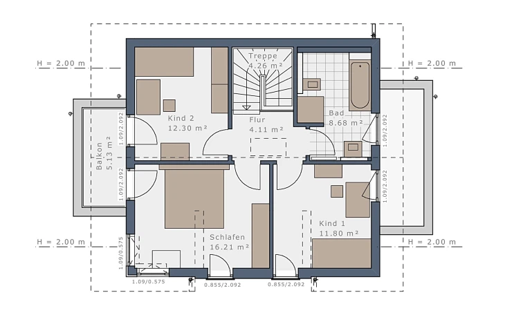 Schwabenhaus - Musterhaus Solitaire-E-115 E4 Dachgeschoss