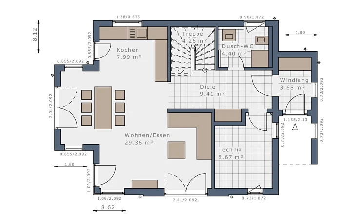 Schwabenhaus - Musterhaus Solitaire-E-115 E4 Erdgeschoss