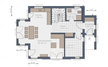 Grundriss Familienhaus Solitaire-E-115 E4 von Schwabenhaus