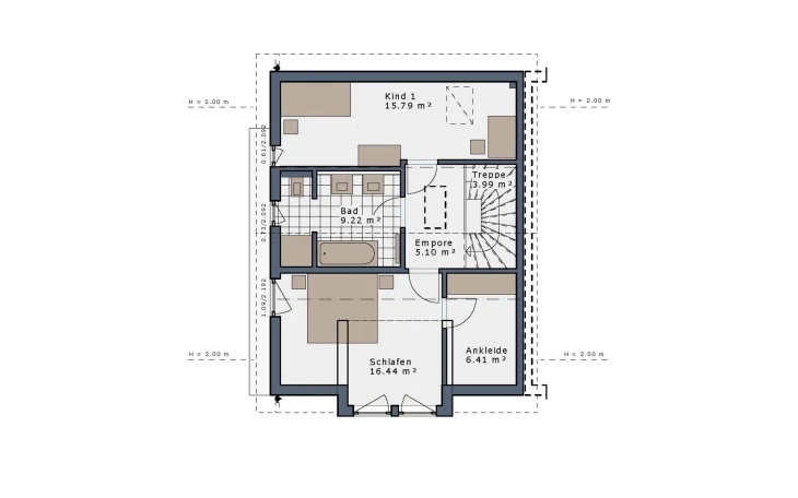 Schwabenhaus - Musterhaus SmartSpace Doppelhäuser Obergeschoss