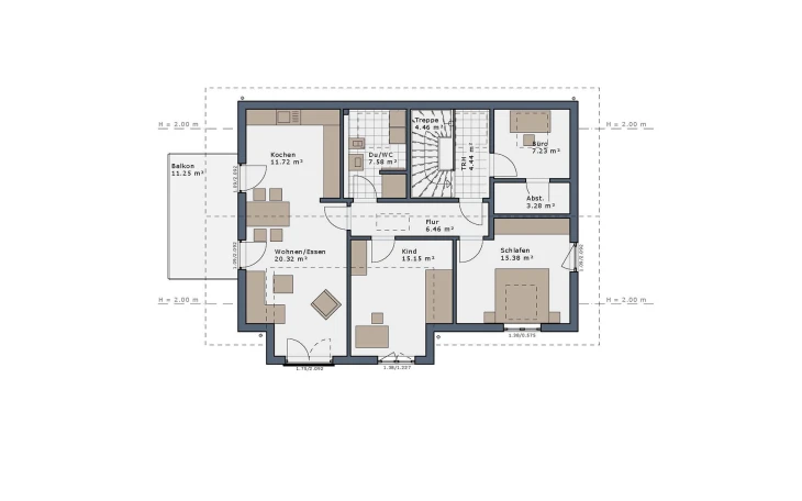 Schwabenhaus - Musterhaus Solitaire Generationenhäuser  Obergeschoss