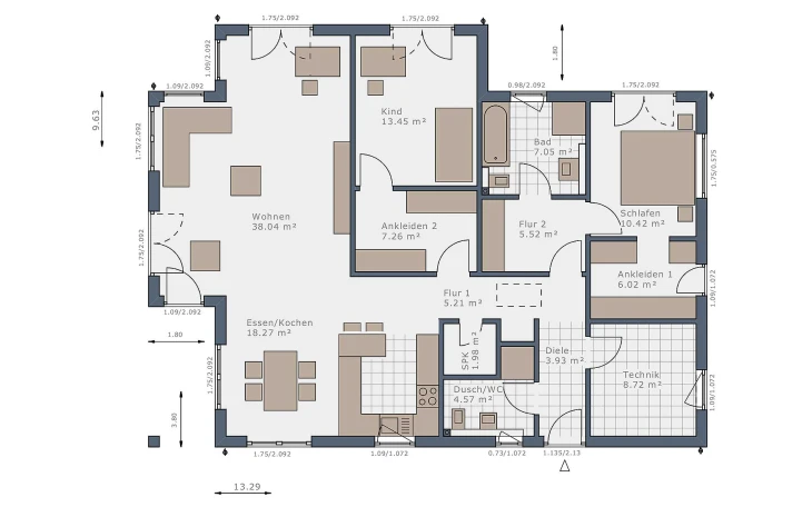 Schwabenhaus - Musterhaus Solitaire-B-110 E3 Erdgeschoss