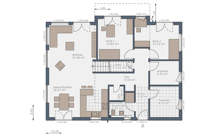 Schwabenhaus - Musterhaus Solitaire-B-110 E6 Erdgeschoss